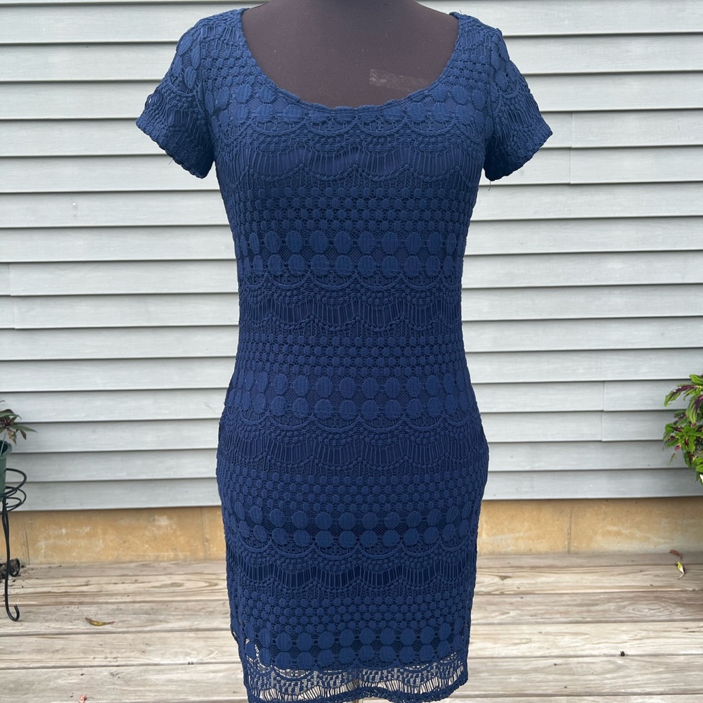 TIIANA B Navy Lace Dress